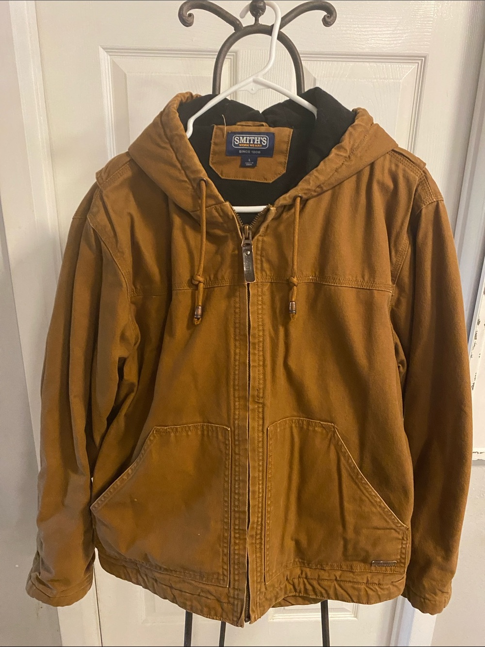 SMITH’S workwear Men's Hooded Field Jacket in Caramel Brown size L